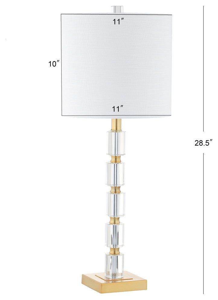 Claire 28.5" Crystal Table Lamp, Brass, Set of 2