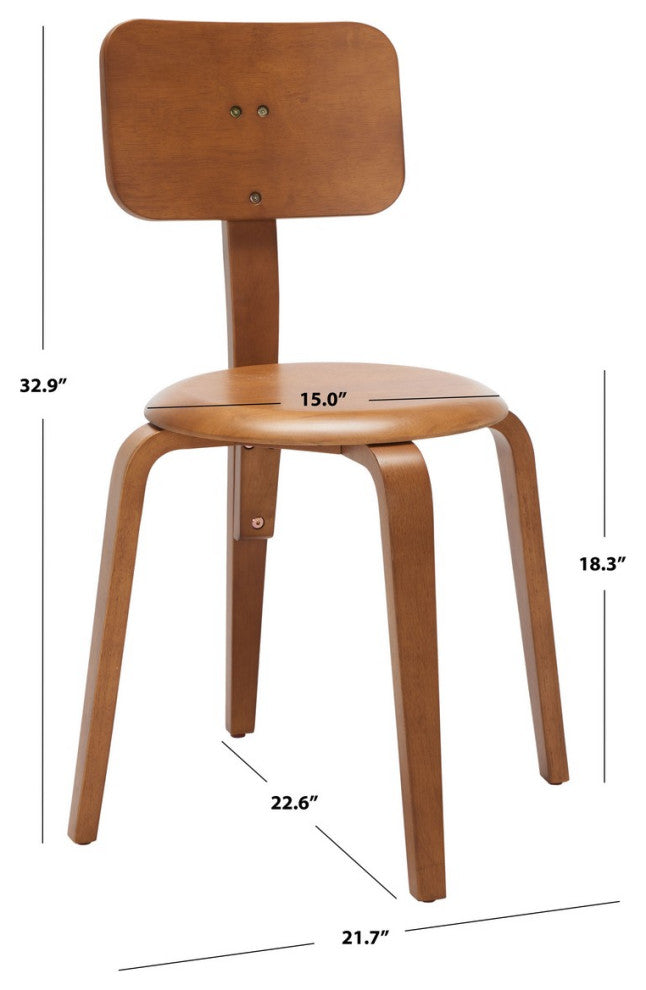 Safavieh Luella Stackable Dining Chair, Walnut