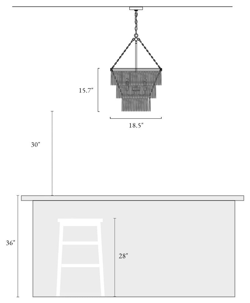 LNC Ava 4-Lights 3-Tier Antique White Empire Chandelier