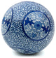 6" Decorative Porcelain Ball, Blue Medallions