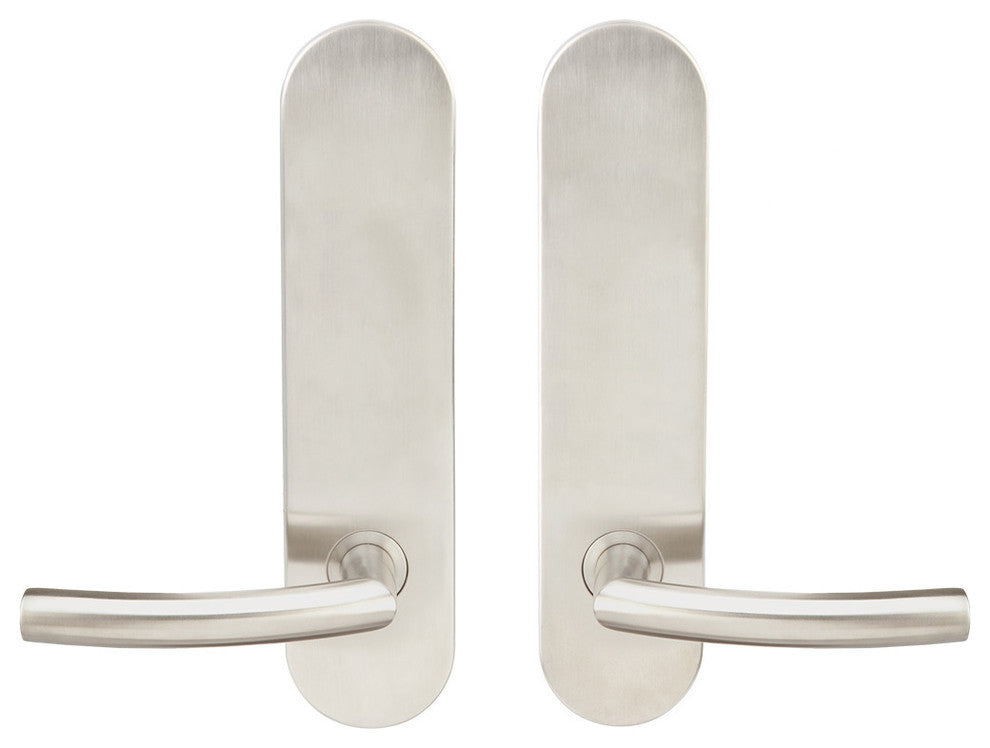 Oslo Lever, Tubular Privacy, Satin Stainless Steel, 2-3/8" Backset