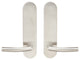 Oslo Lever, Tubular Privacy, Satin Stainless Steel, 2-3/8" Backset