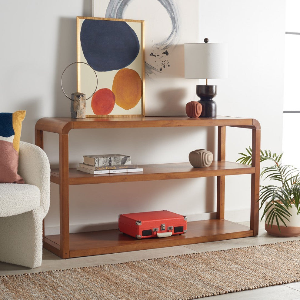 Safavieh Omara 3 Tier Console Table, Walnut