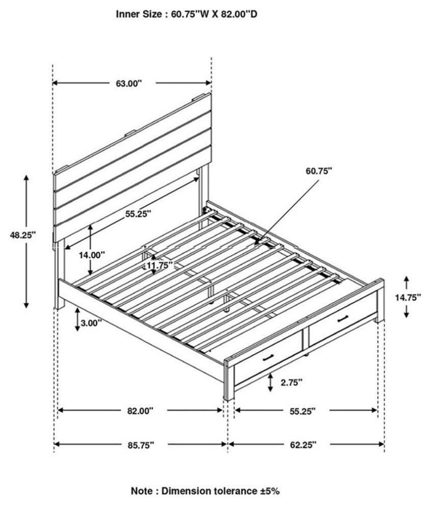 Coaster Brantford Farmhouse Wood Queen Storage Bed Coastal White