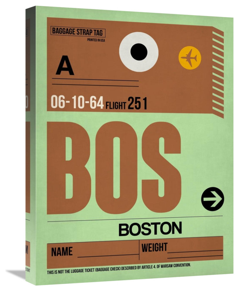 "BOS Boston Luggage Tag 1" Fine Art Print