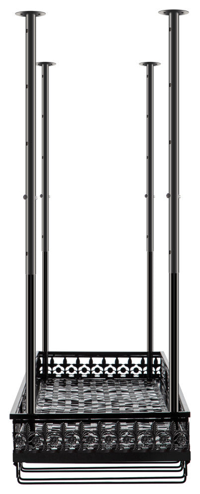 Ceiling Wine Glass Rack Hanging Wine Holder Cabinet, Black, 36x13 Inch