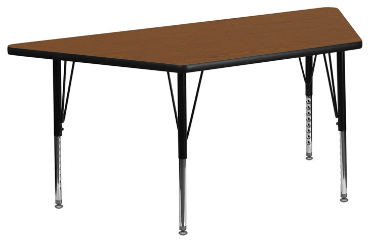 25''Wx45''L Trapezoid Oak Hp Laminate Activity Table