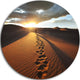 Hiking Path In Desert At Sunset, Modern Landscape Round Wall Art, 23"