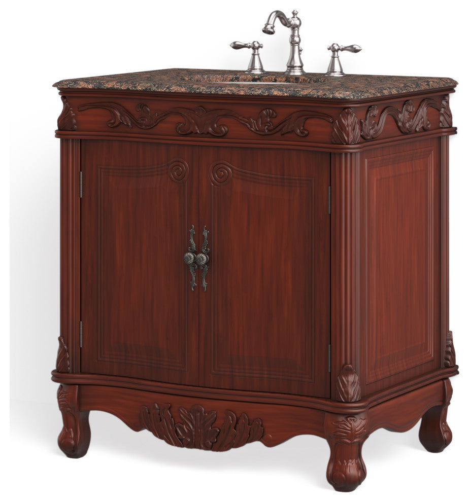 The Adelaide Bathroom Vanity, Brown, 32", Single Sink, Freestanding