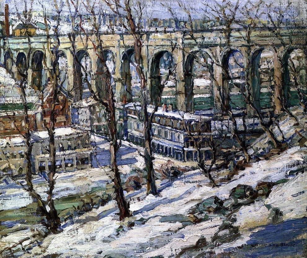 Edwin H Gunn Highbridge  The Harlem River, 20"x25" Gallery Wrapped Canvas
