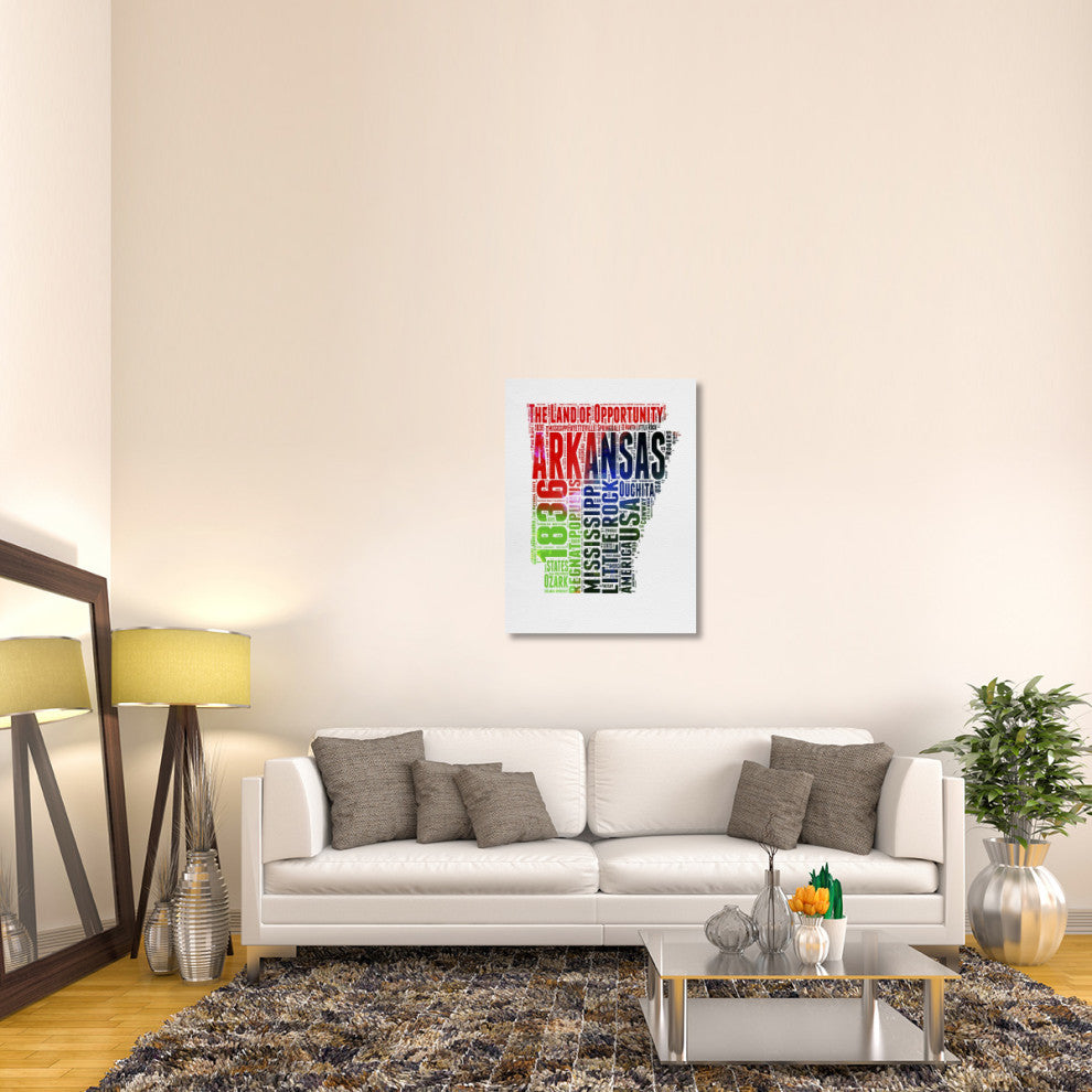 "Arkansas Watercolor Word Cloud" Fine Art Print
