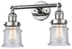 Small Canton 2-Light Bath Vanity-Light, Polished Chrome, Seedy