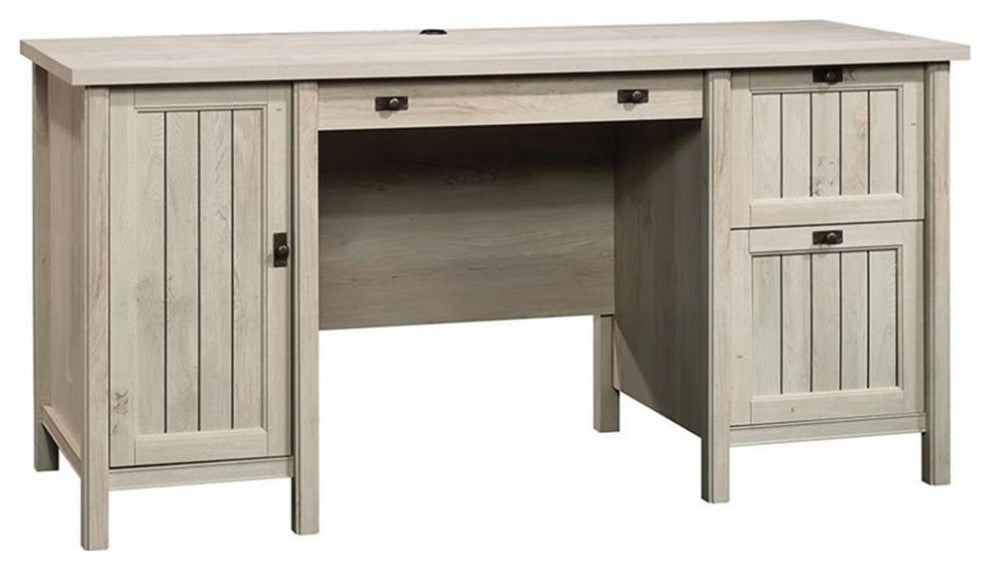 Sauder Costa Engineered Wood 3-Drawers Computer Desk in Chalked Chestnut