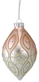 4" Rose Gold Retro Ombre Glass Finial Christmas Ornament, 100 mm.