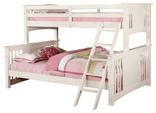 Marlie White Bunk Beds, White, Extra Long Twin Over Queen