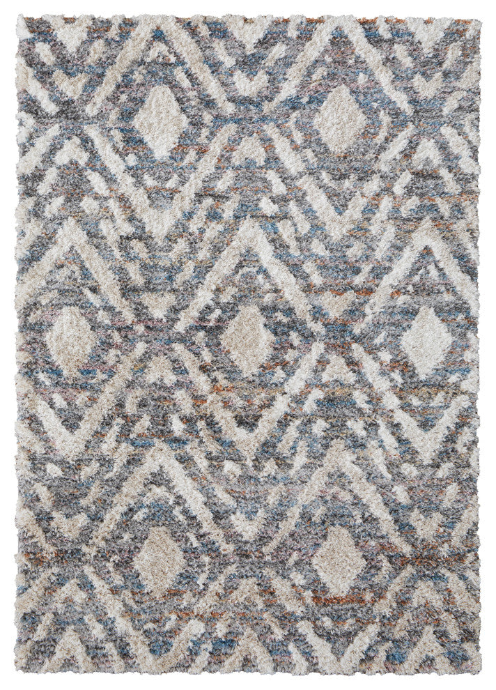 Weave & Wander Caide Contemporary Gray/Cream Rug, 10'x14'
