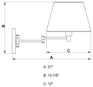 Chapeau Instalux Swing Arm Wall Sconce in Natural Brass