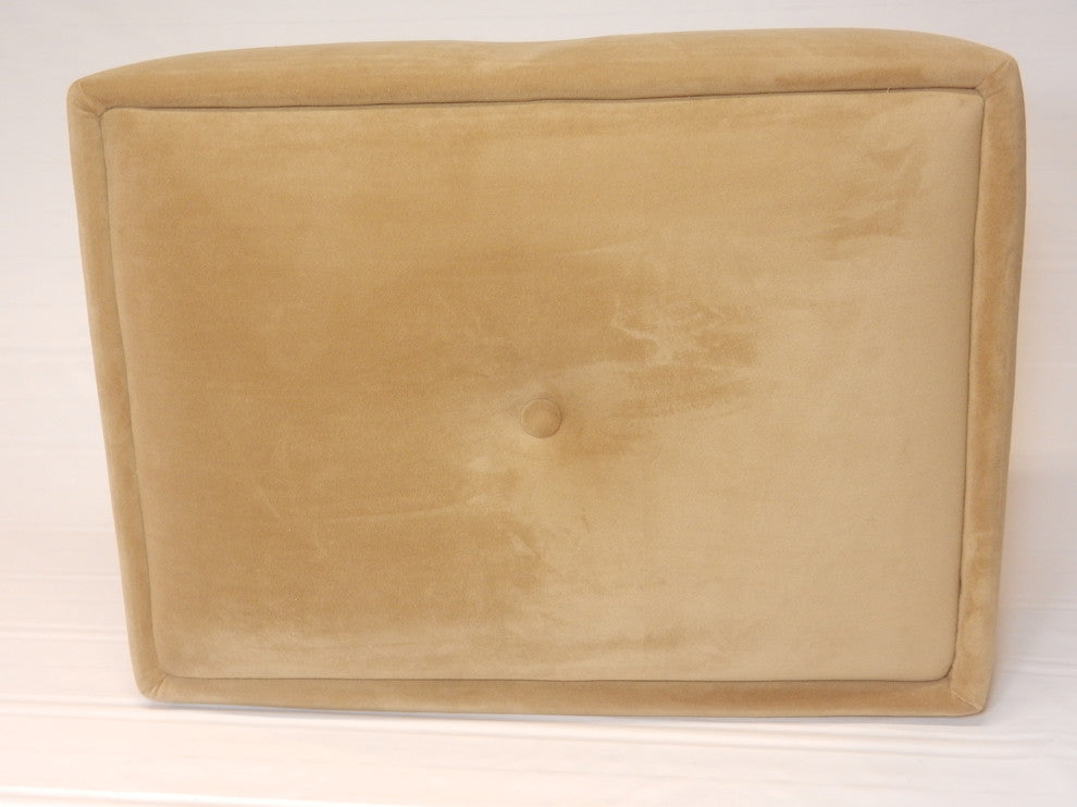 Grand Deco Tufted Suede Footstool - Available in 7 colors, Creme