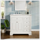 Eviva Monroe 36" Transitional Vanity With White Carrara Top, White
