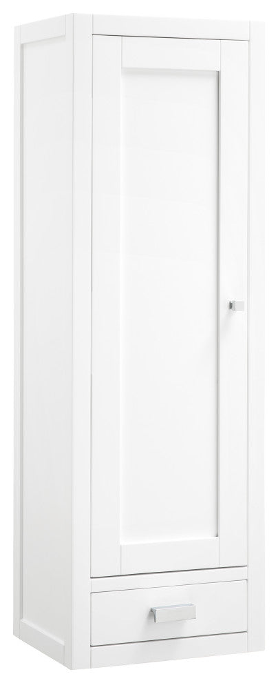 Addison 12" Depth Petite Tower Hutch - Left, Glossy White