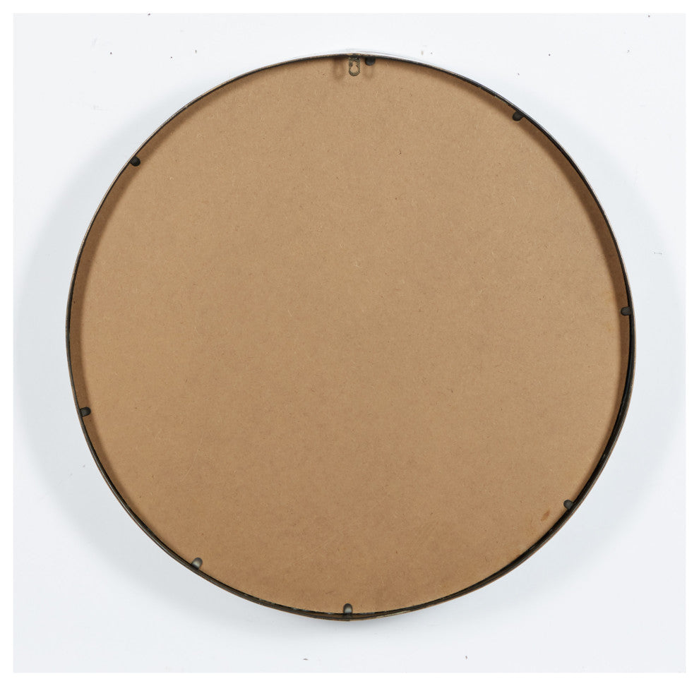 Black Metal Wall Mirror, 32"x32"x5" 43351