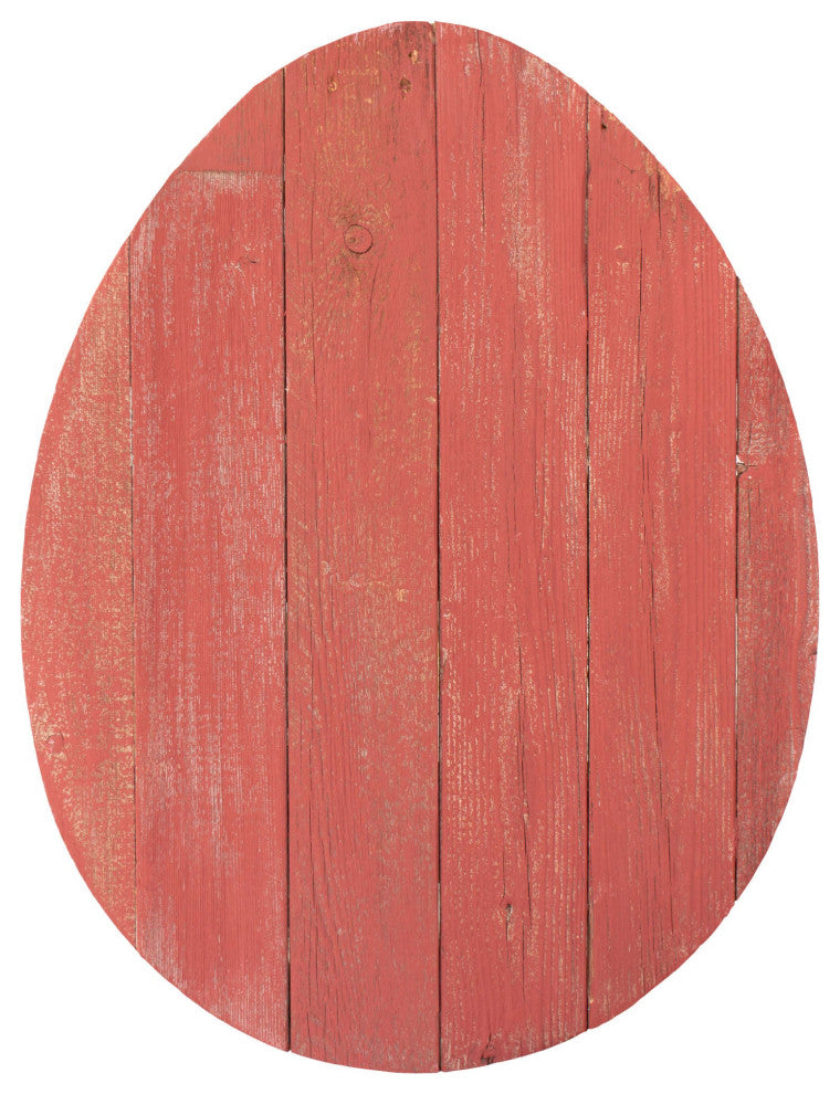 24" Rustic Farmhouse Red Wood Large Egg