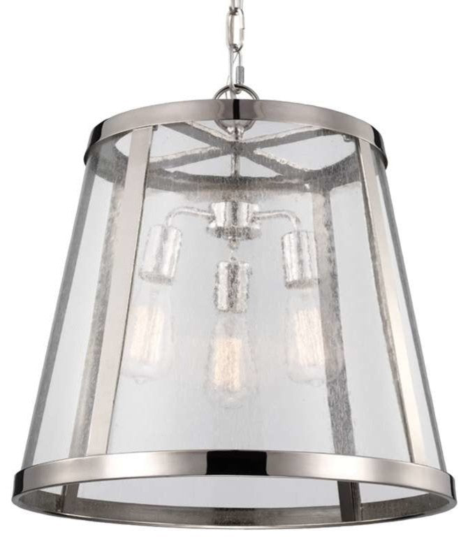 3-Light Pendant, Polished Nickel