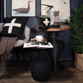 Metal Textured Table, Black