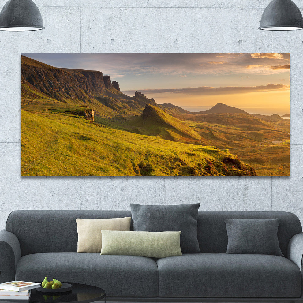 Sunrise at Quiraing Scotland, Landscape Canvas Art Print, 60"x28"