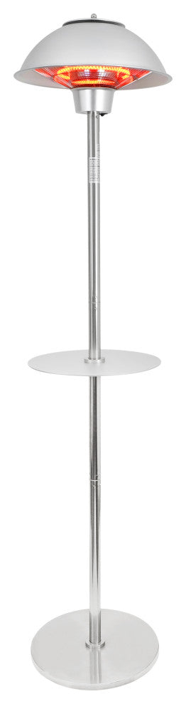 Permasteel 1500W Electric Infrared Stainless Steel Patio Heater with Table