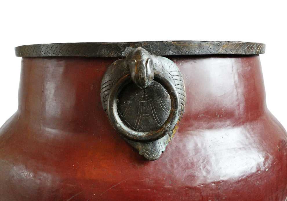 Consigned Bronze Red Raja Pot