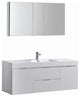 Valencia 60" Glossy White Wall Hung Vanity Set, Cabinet, Faucet FFT1041BN
