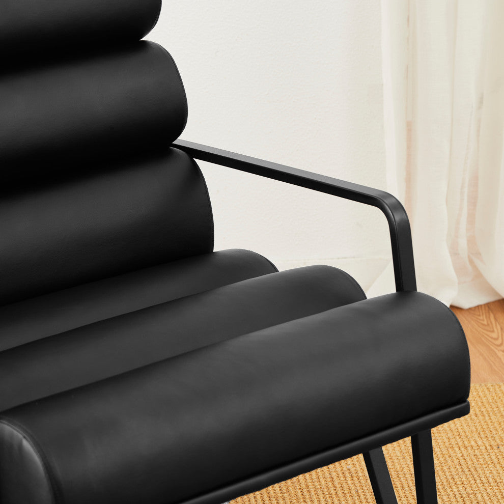 Set of 2 Modern Wavy Leatherette Accent  Chair