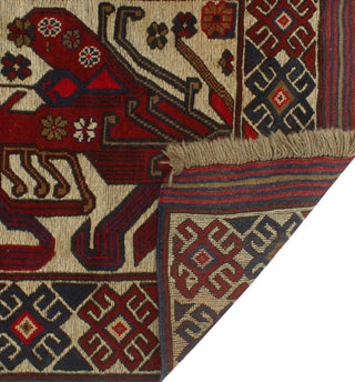 Semi Antique Stanley Ivory/Red Rug, 2'9x4'7