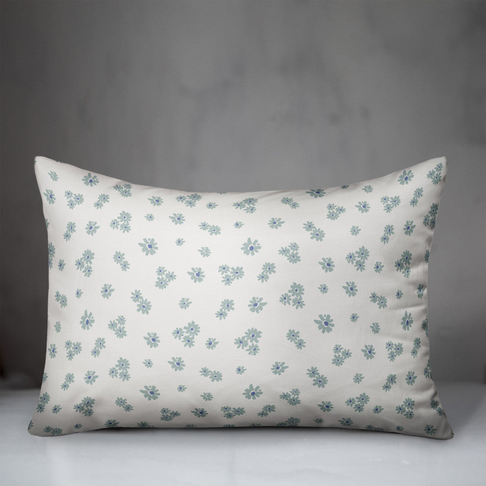 Blue Daisy Pattern 20x14 Spun Poly Pillow