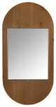 Brown Oval Wooden Wall Mirror