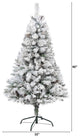 5' Flocked White River Mountain Pine Artificial Christmas Tree With Pinecones