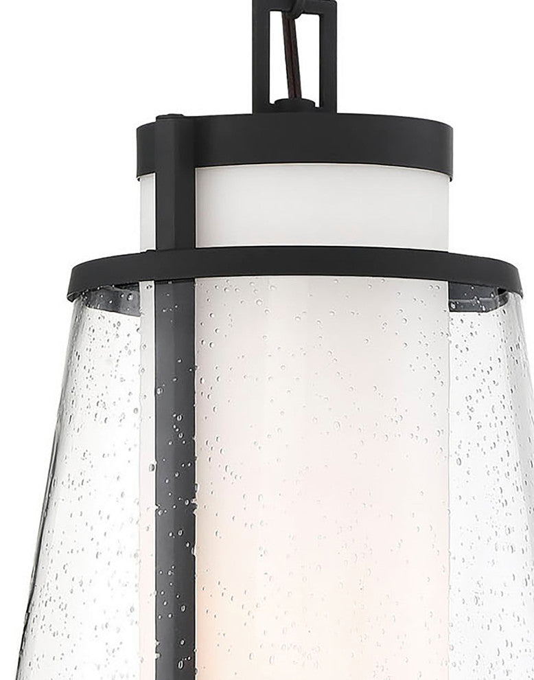 Nuvo Anau 1-Light Incandescent Matte Black Glass Wall Mount