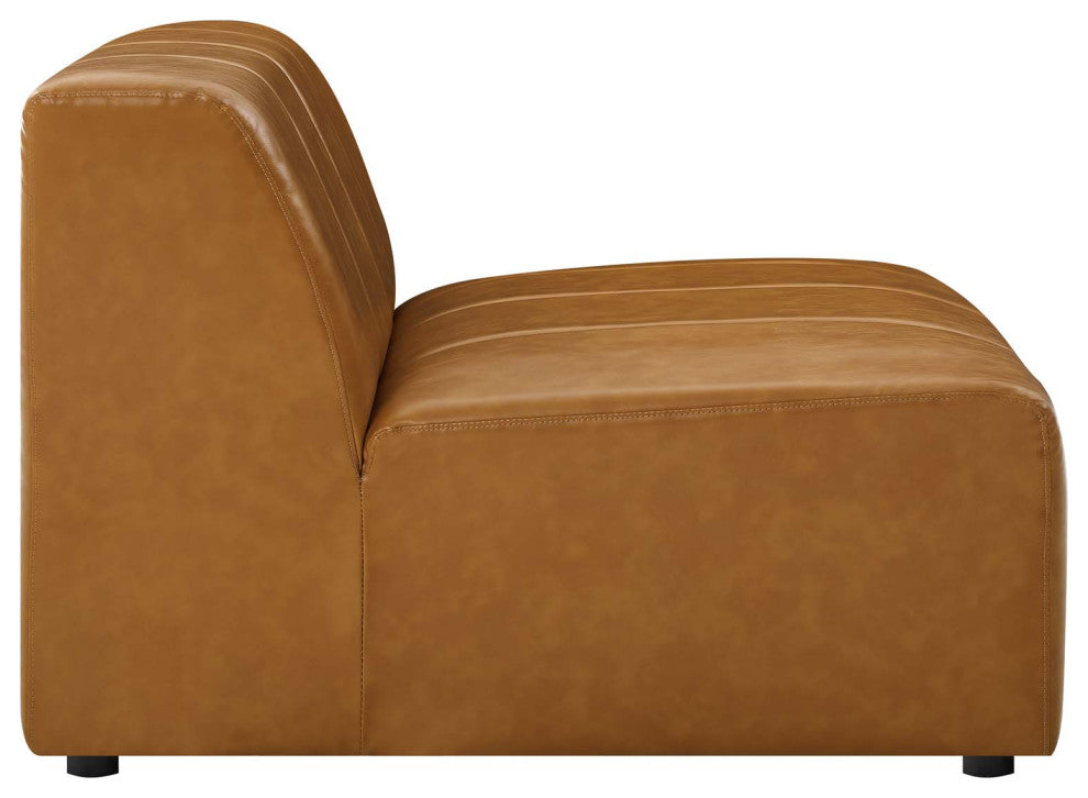 Bartlett Vegan Leather Vegan Leather 4-Piece Sectional Sofa Tan