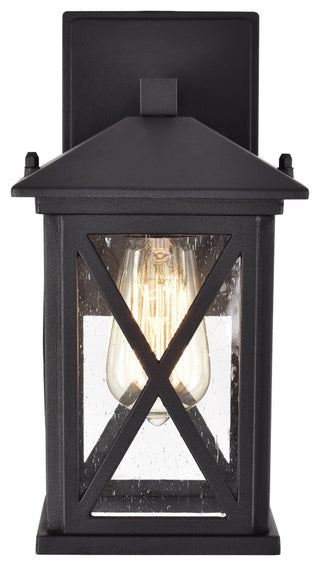 CHLOE Lighting VINCENT Transitional 1-Light Textured Black Outdoor Wall Sconce