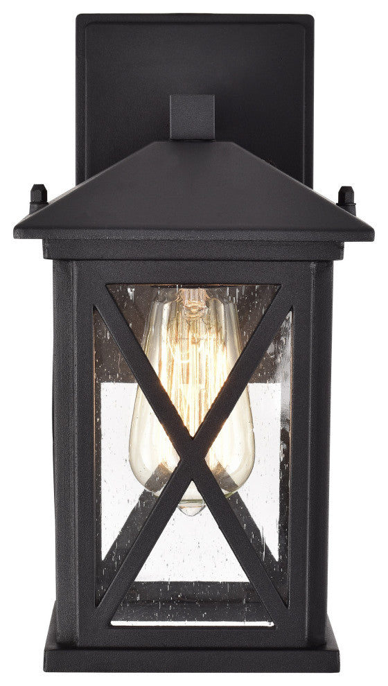 CHLOE Lighting VINCENT Transitional 1-Light Textured Black Outdoor Wall Sconce