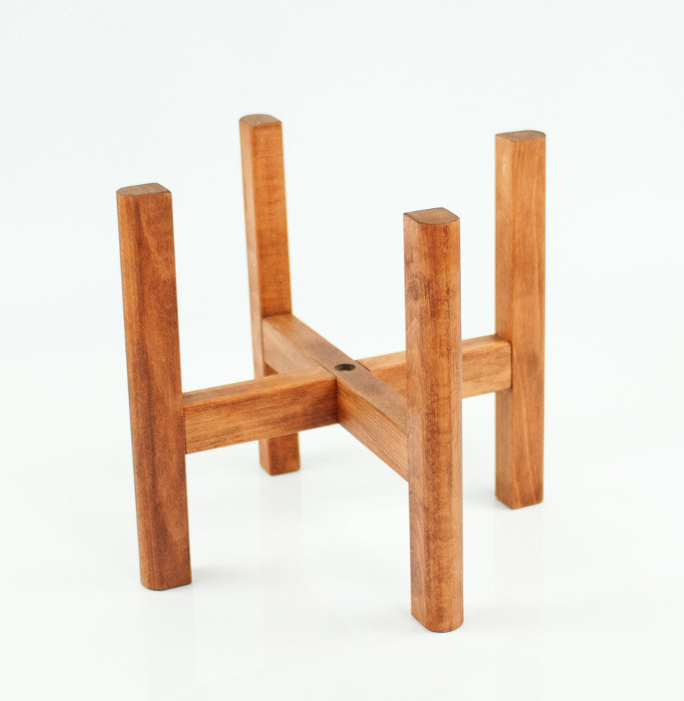Wood Plant Stand With Square Legs 10'' Walnut Color