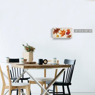 Fall Leaves Wrapped Canvas Harvest Wall Art, 8"x16"