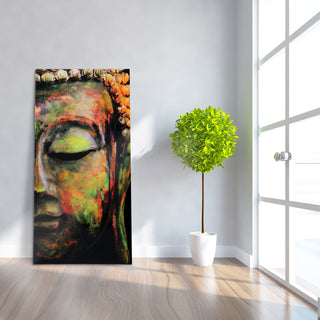 Buddha Wall Art Frameless Free Floating Tempered Art Glass