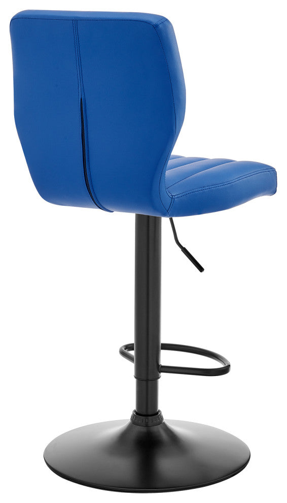 Bardot Adjustable Faux Leather Swivel Bar Stool, Blue