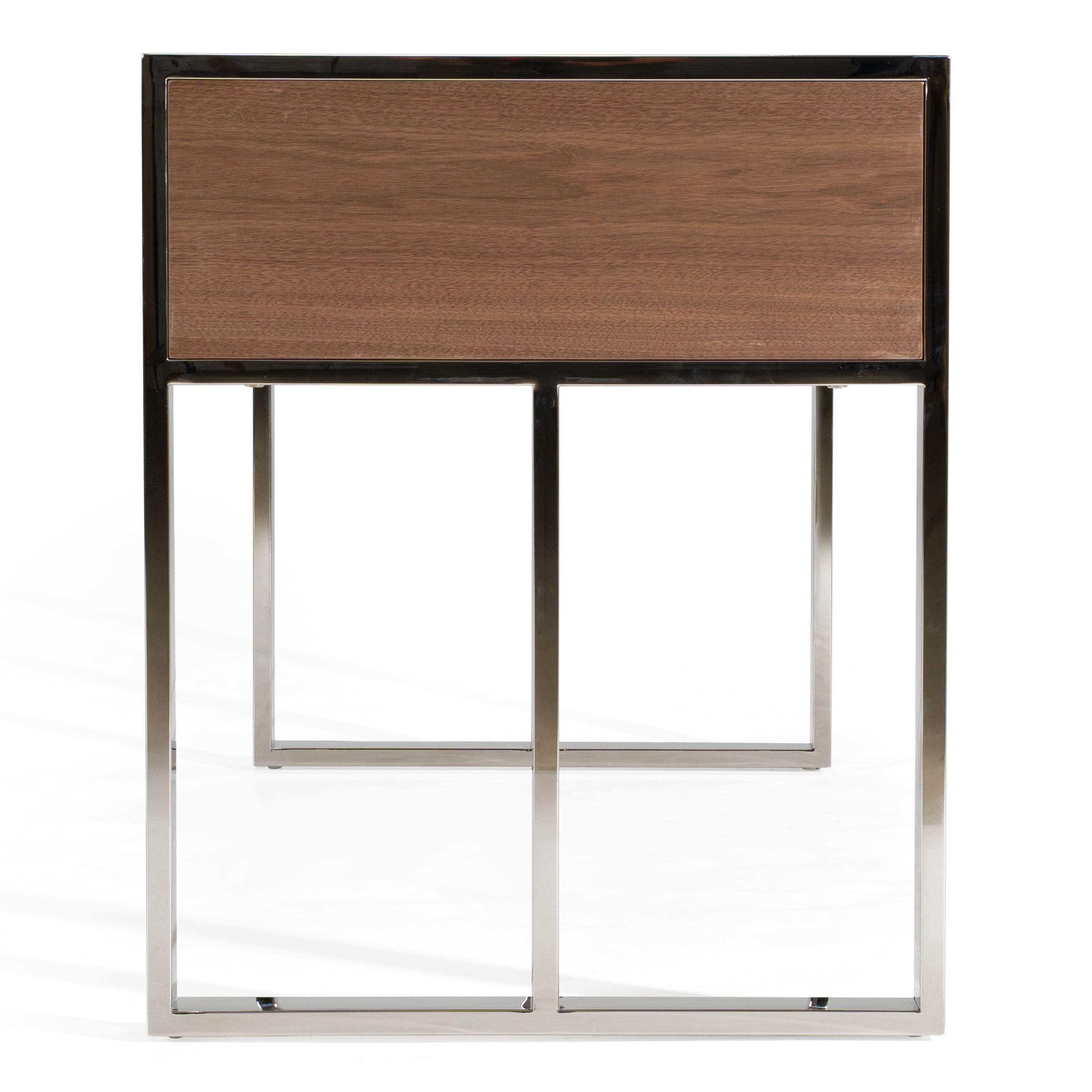 Modrest Orcutt Modern Walnut and Stainless Steel Desk