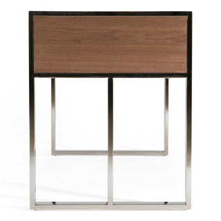 Modrest Orcutt Modern Walnut and Stainless Steel Desk