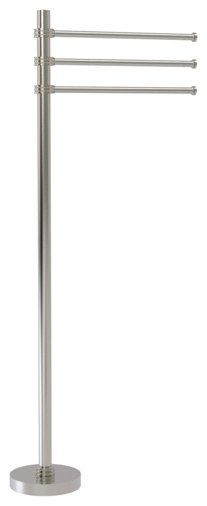 Towel Stand with 3 Pivoting 12" Arms, Satin Nickel