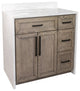 Palisade 36" Bathroom Vanity, Gray Oak, Engineered Marble