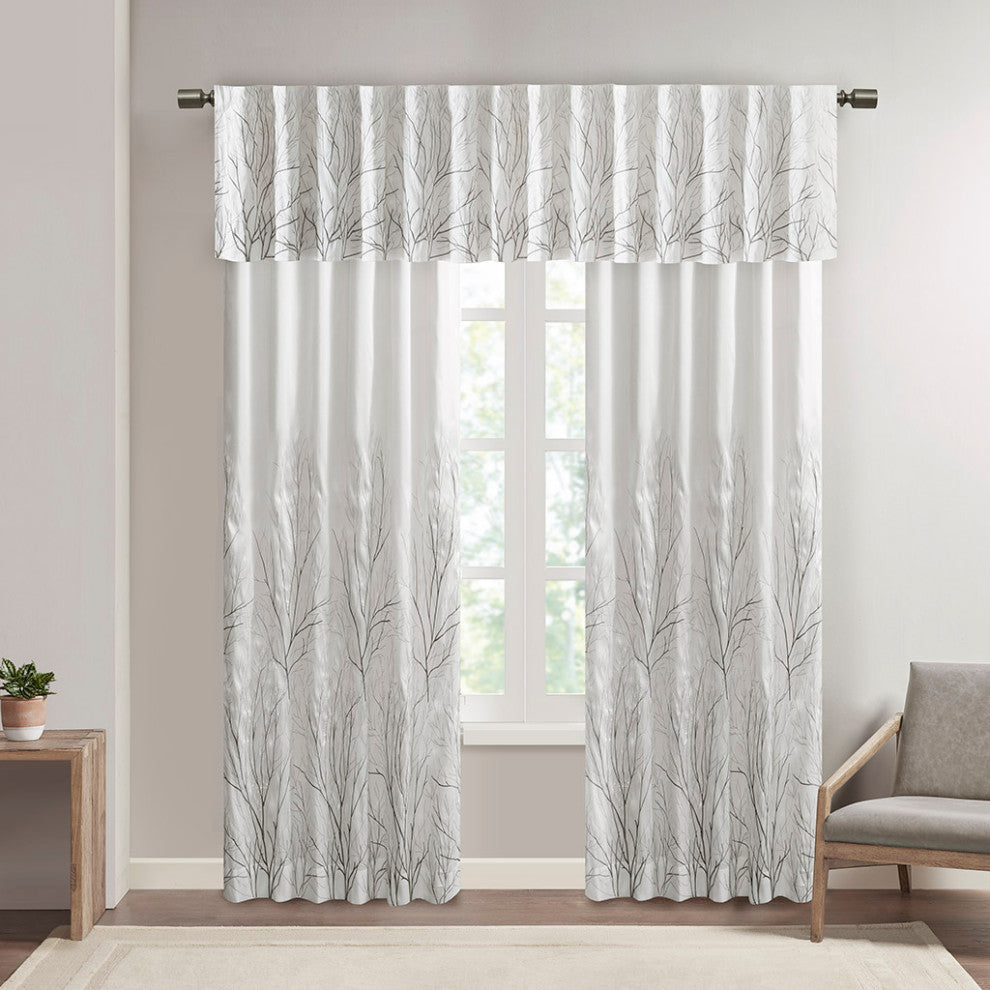 Madison Park Andora Embroidered Faux Silk Window Panel